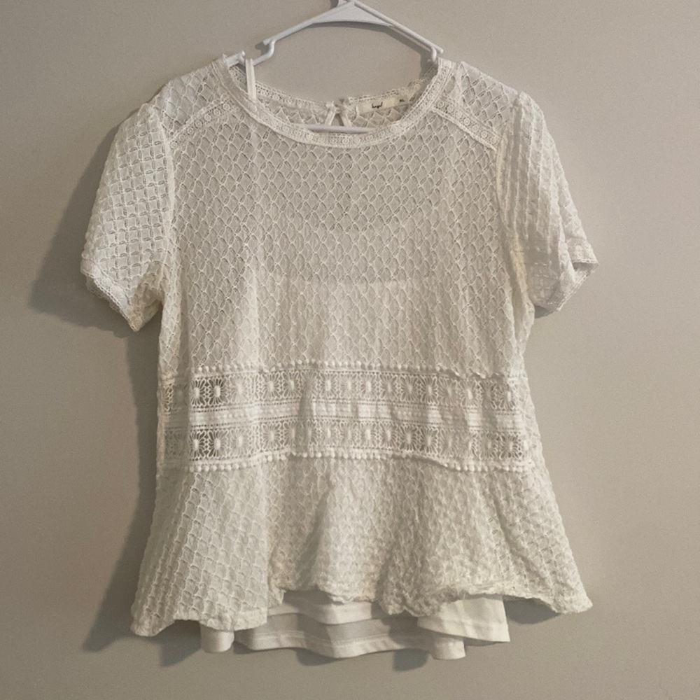 White peplum blouse with under cami